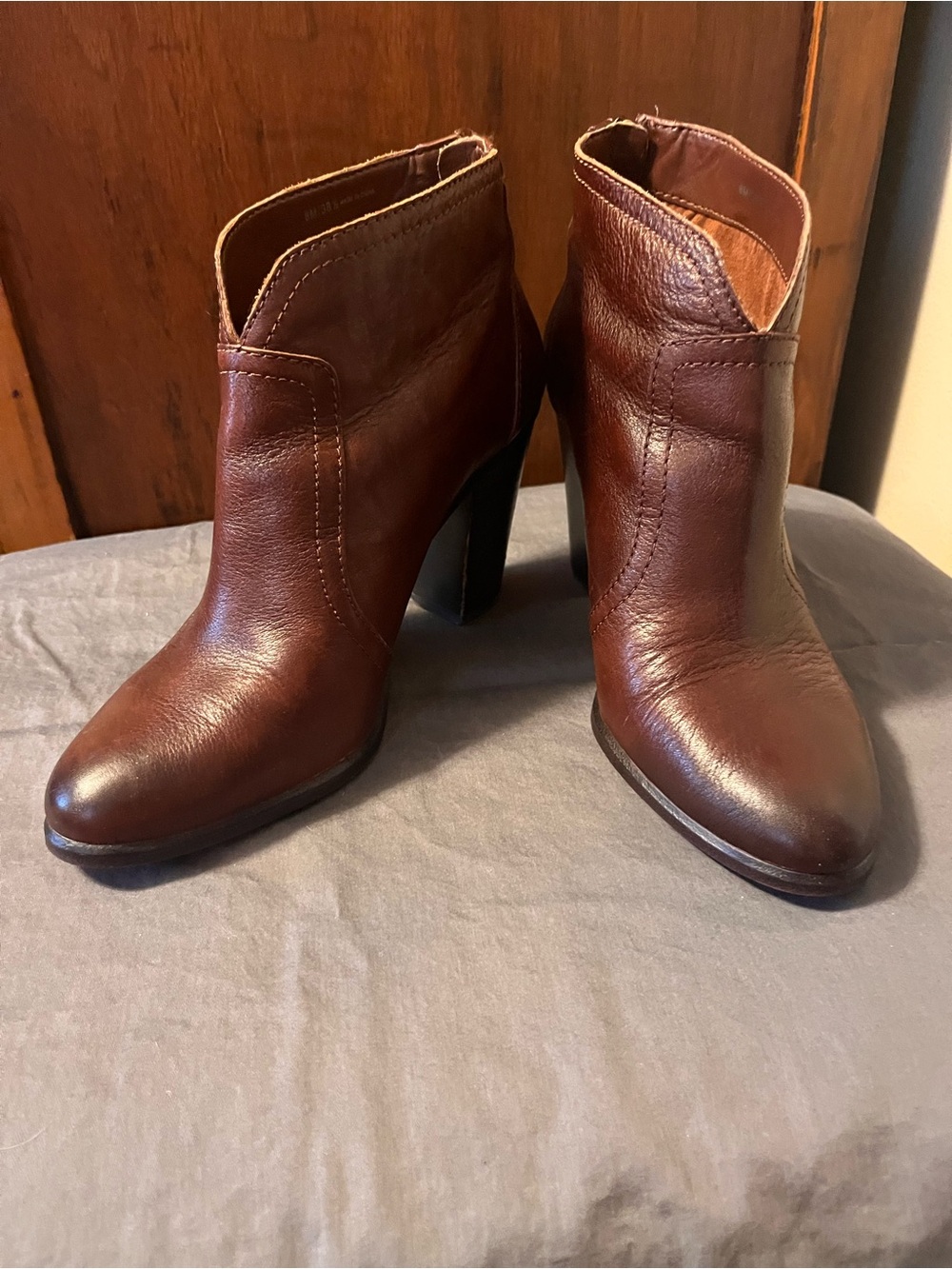 Vince Camuto Dark Brown Leather Ankle Booties